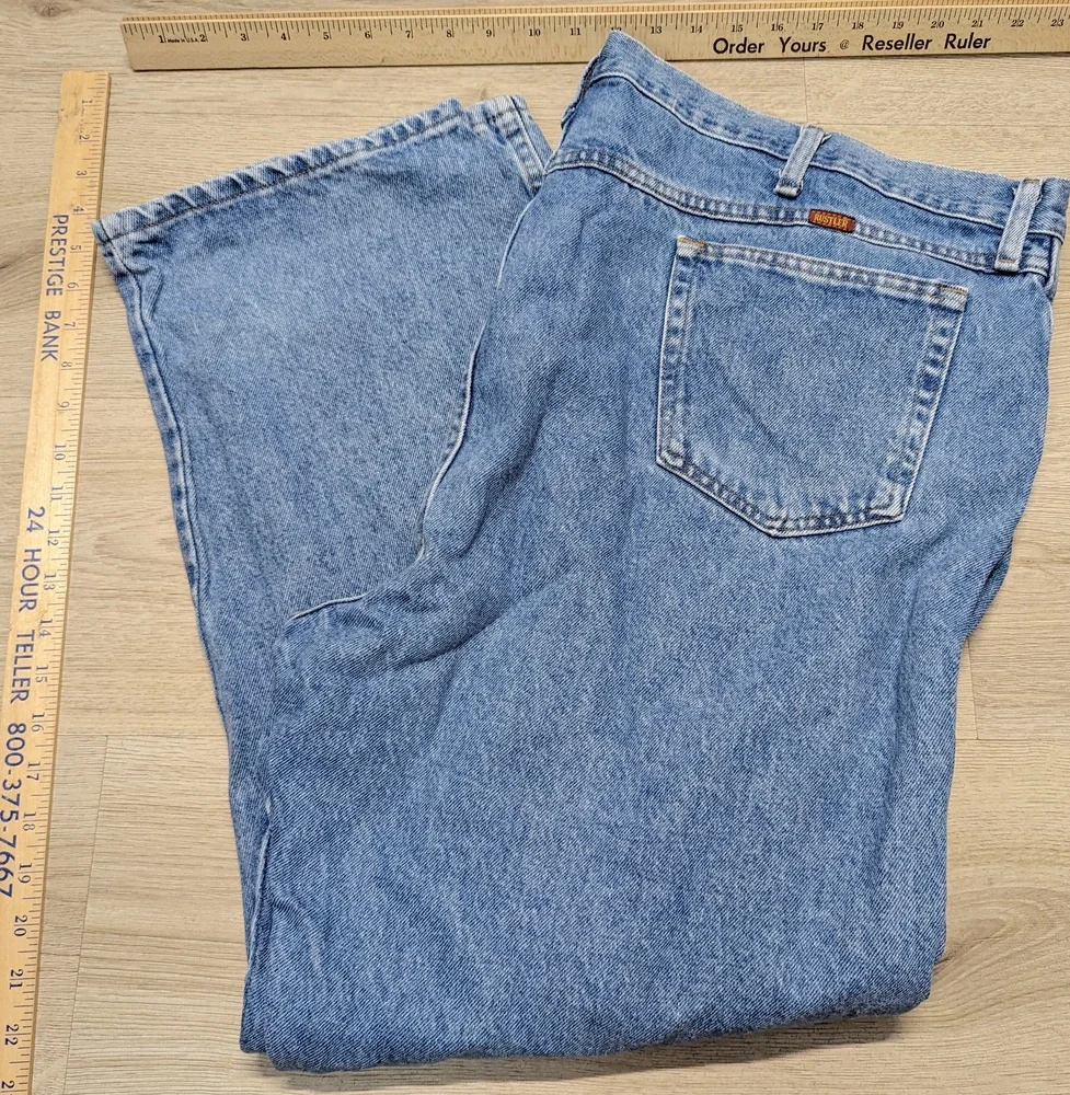 Rustler Jeans by Wrangler Big Mens Plus Size 48 x 29 48x29 Blue Denim Cotton